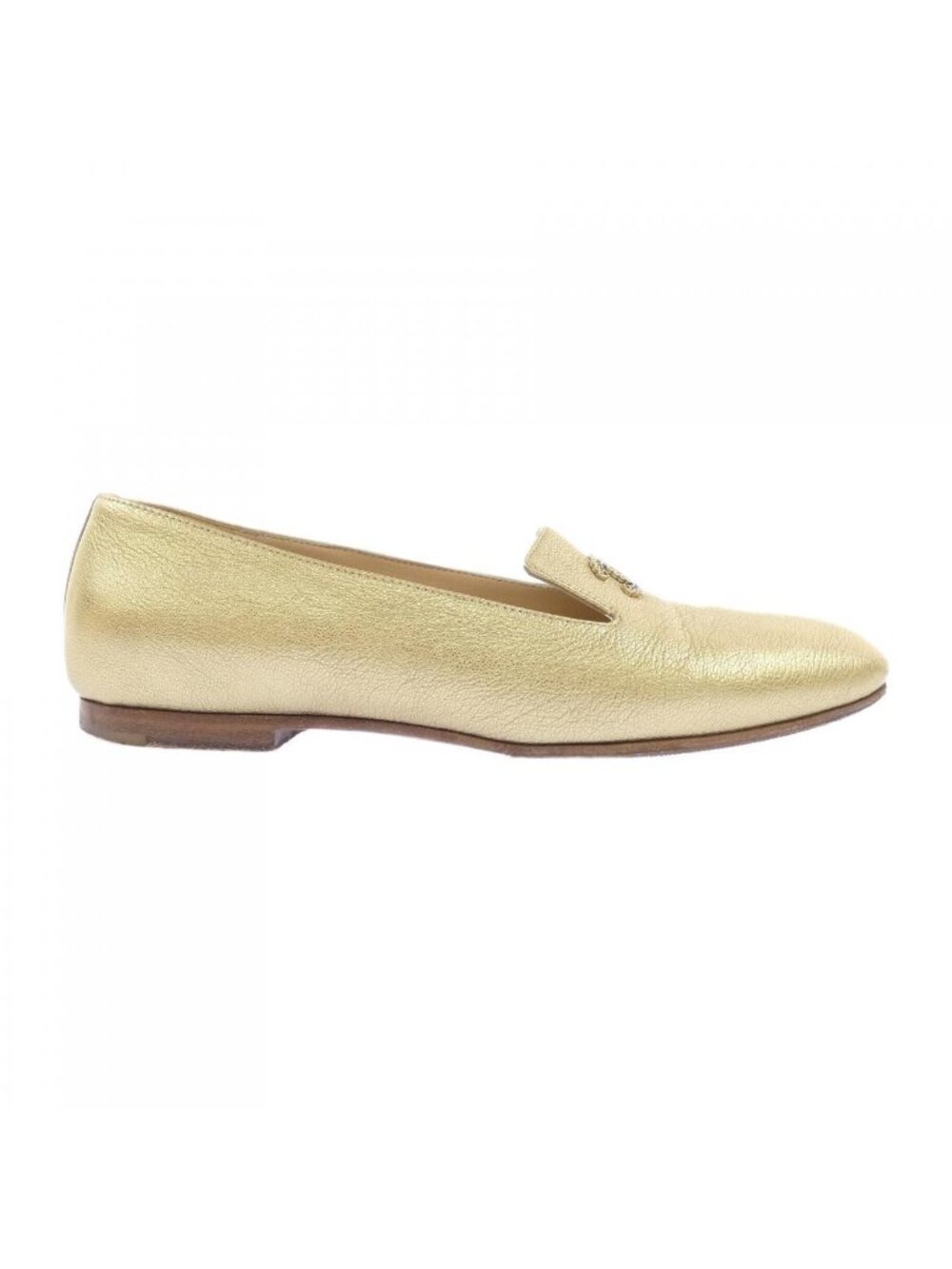 Chanel Flat Shoes Gold